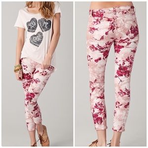 J Brand Large Floral Capri Skinny Jeans size 24